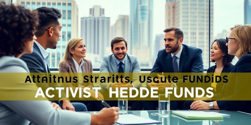 Business professionals discussing strategies in a corporate setting.