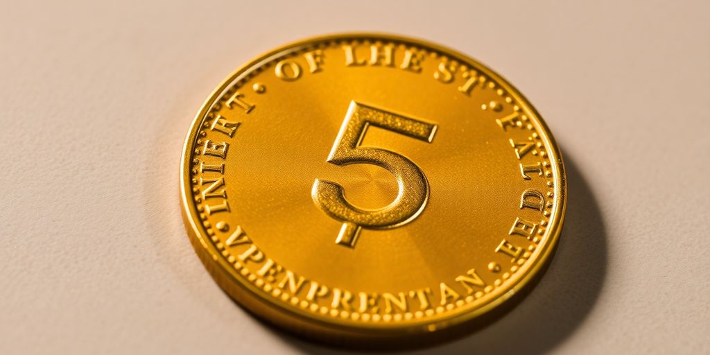 Pièce d'or de 5 dollars US.