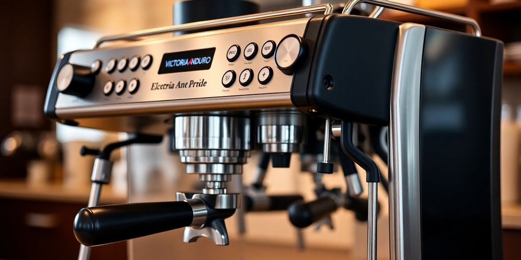 Victoria Arduino Eagle One Prima espresso machine in a café setting.