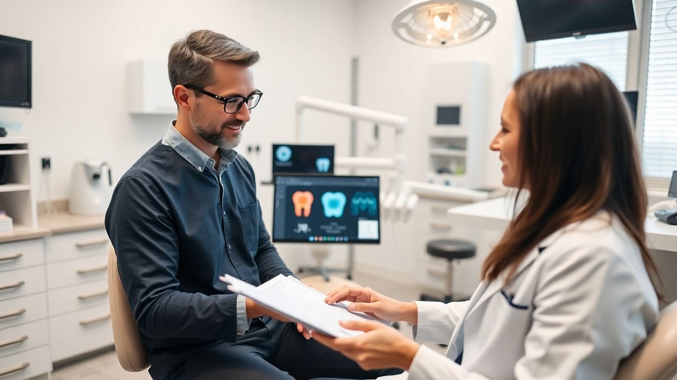 Dentist using DentiCore in a modern dental office.