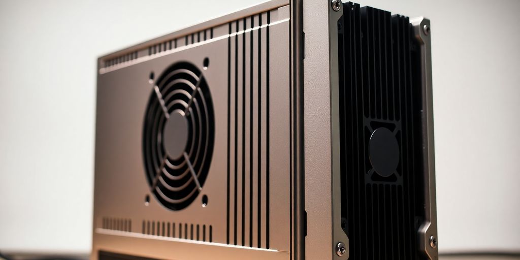 Antminer S21 bitcoin mining rig.