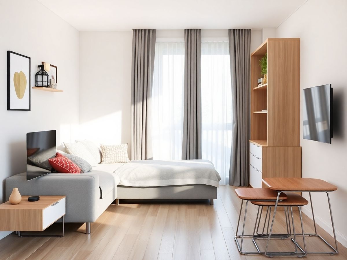 Mobilă inteligentă transformând un apartament mic.