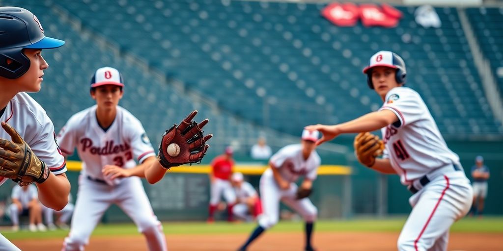 Baseball players in action during a championship game.