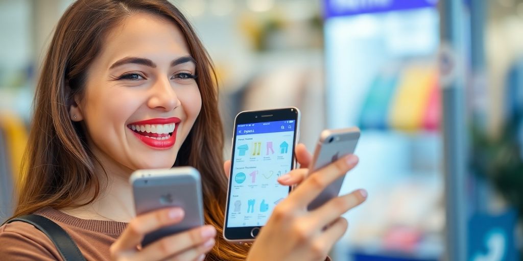 Person happily shopping online with Snap Finance.