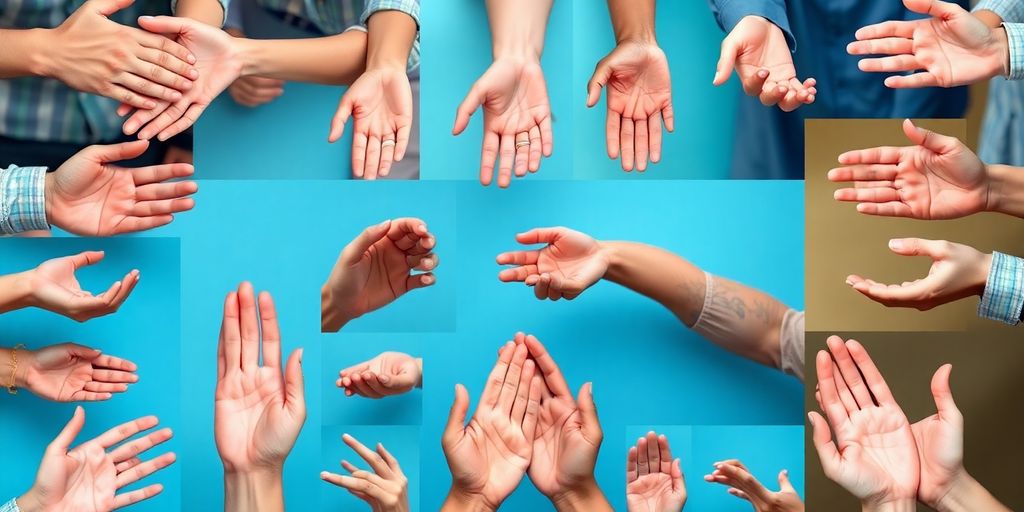 Diverse hands exchanging warm greetings in various settings.