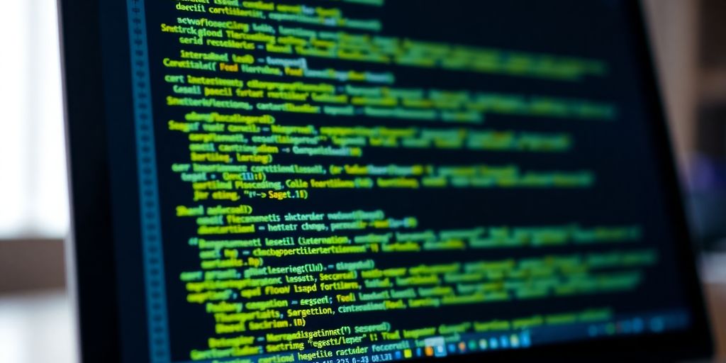 Developer coding for web product launch.