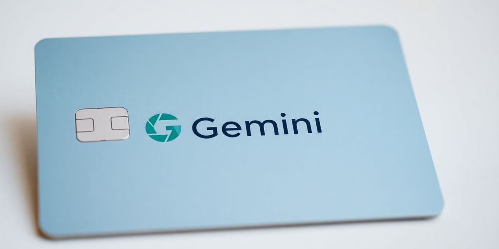 Gemini credit card with Gemini exchange icon.