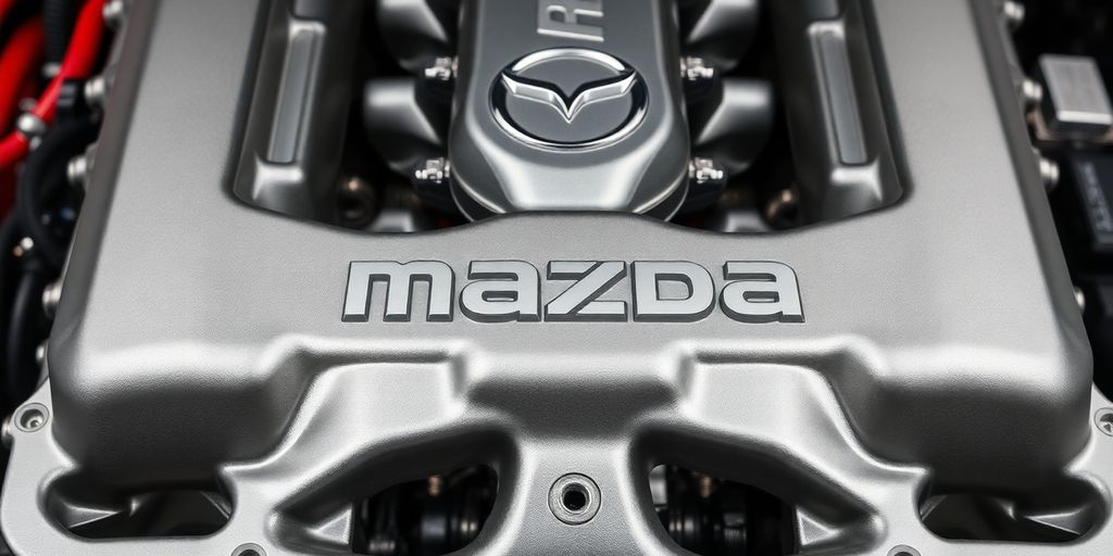 Mazda engine block with clean metal finish.