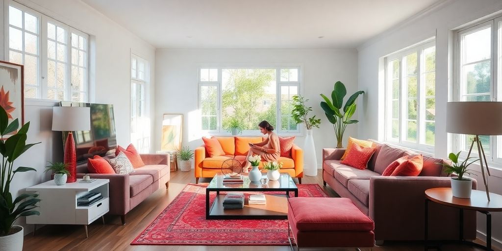 Brightly restored living space with modern decor and light.