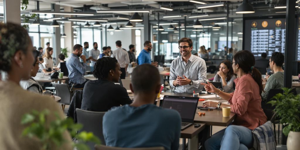 Dynamisk forretningsmiljø med samarbeidende fagfolk.