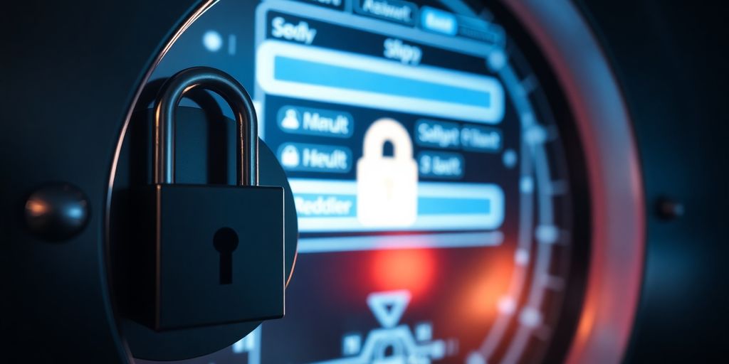 Close-up of a secure vault and password manager interface.