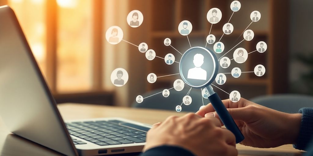 Person networking online, connecting with job opportunities.