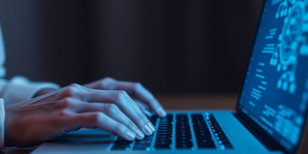 AI assisting job seeker on computer.