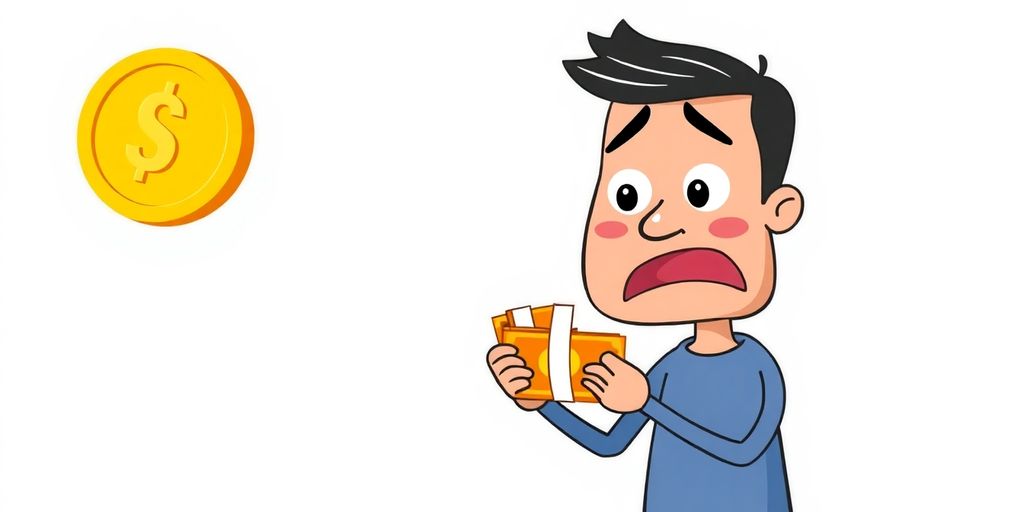 Cartoon character holding money.