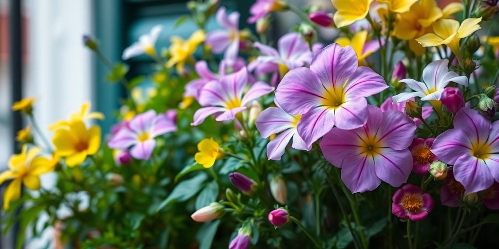 Balkon mit essbaren Blüten