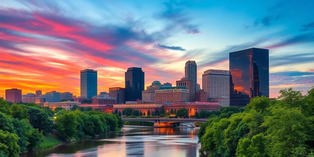 Little Rock skyline with Arkansas River