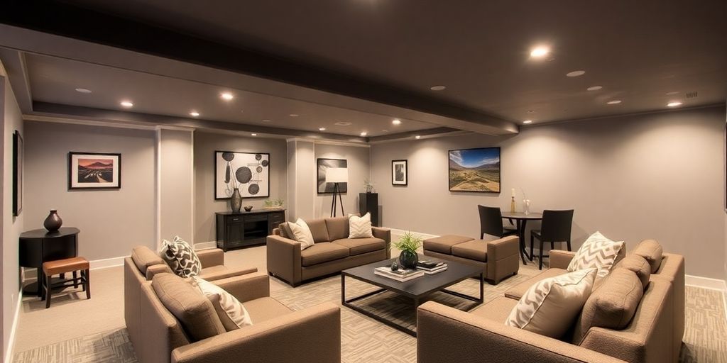 Druid Hills basement transformed into a modern living space.