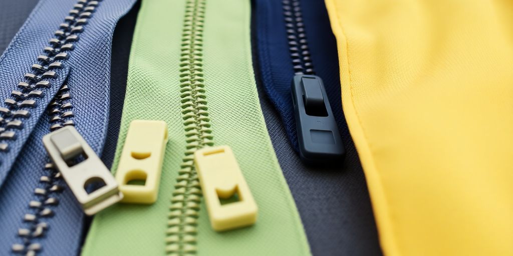 Fermeture éclair zippée sur un sac banane en tissu.