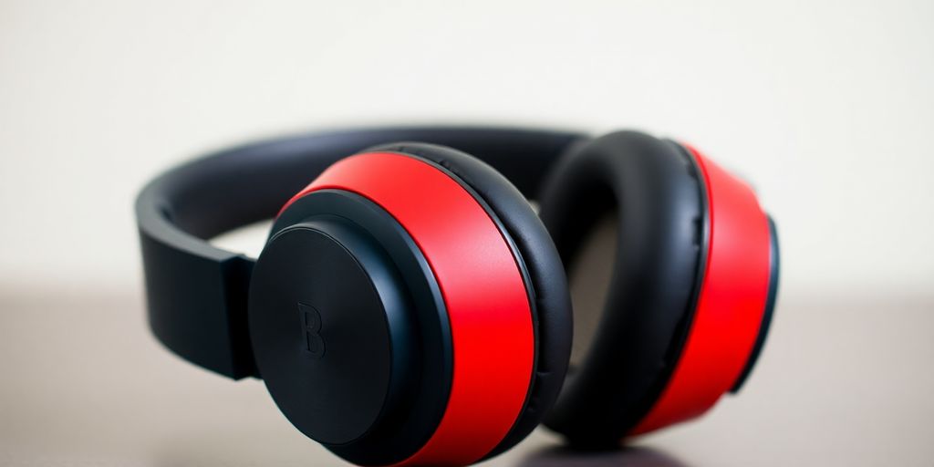 Moderne Bluetooth-Kopfhörer mit elegantem Design und Farben.