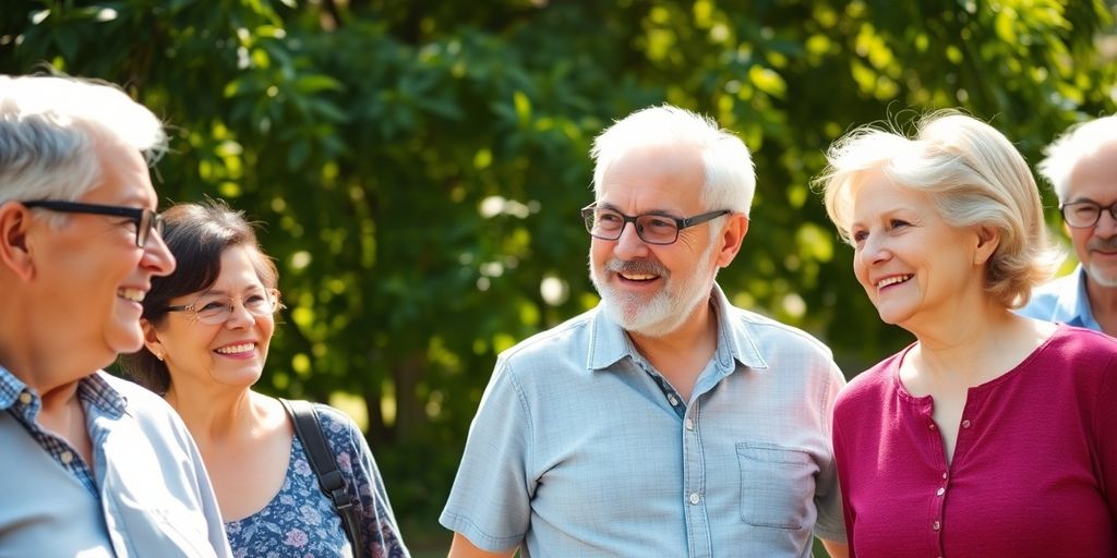 Couple senior souriant et décontracté en extérieur