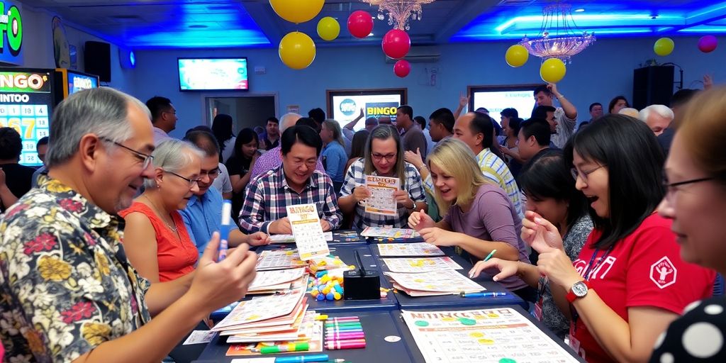 Mga tao na naglalaro ng Bingo Plus sa Santa Elena.