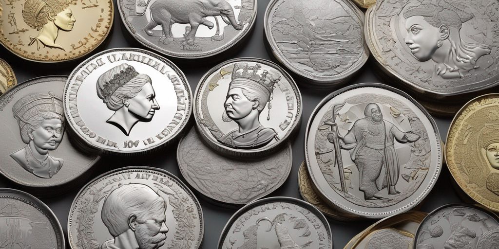 silver coins from around the world and African silver coins