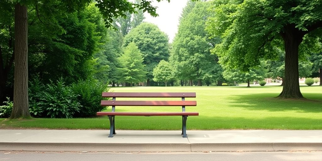 Forrest Gump sitting on a bench in nature.
