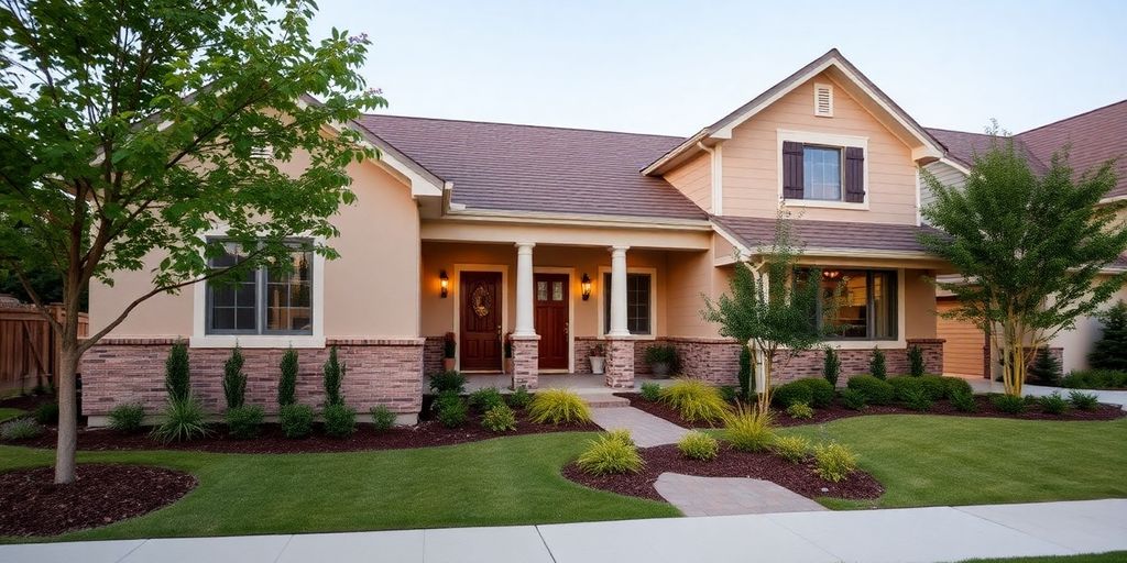 Home renovation exterior with contractor.