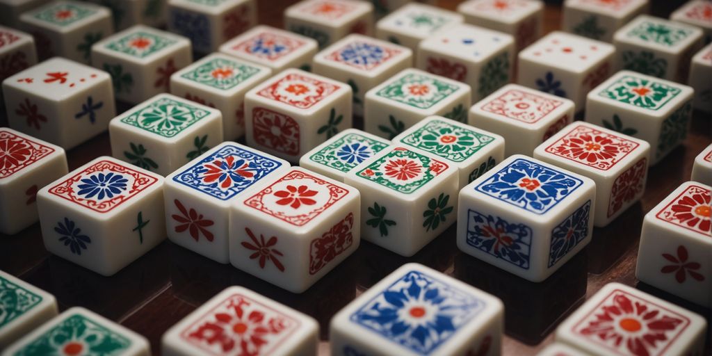 Mahjong tiles in complex patterns on Die Rise map