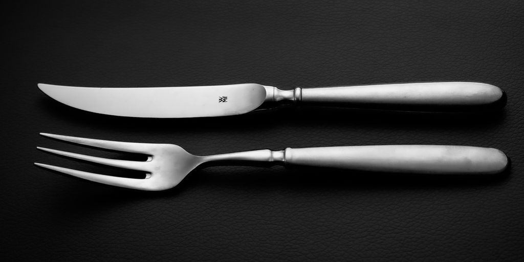 silver fork and bread knife