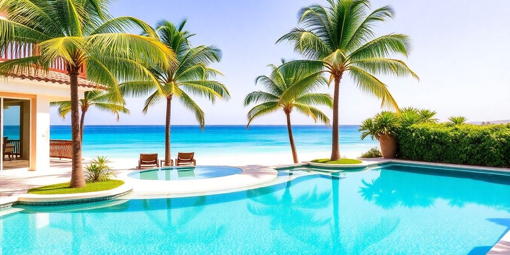 Luxury beachfront villa in Cabo with private pool and ocean view.