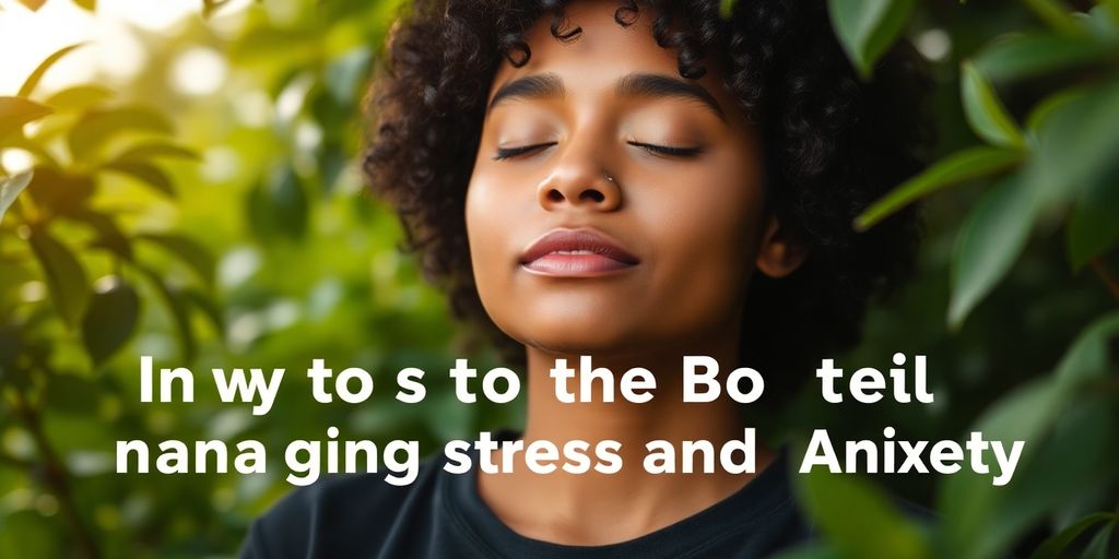 Person meditating peacefully in a serene natural setting.