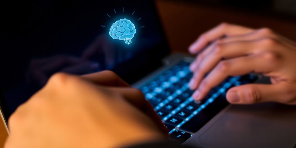 Person interacting with AI content