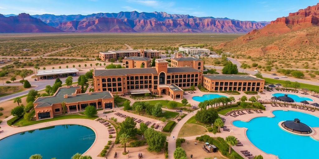 Aerial view of Black Desert Resort in Utah.