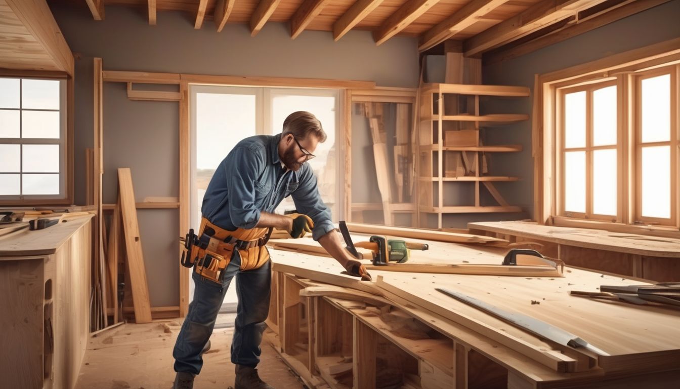 carpenter working on home project with tools and wood, evaluating credentials and experience