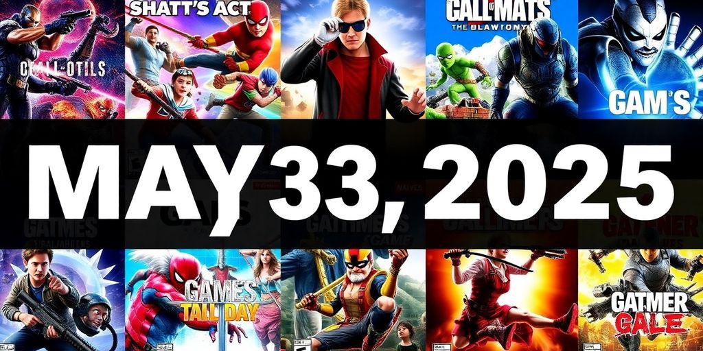 Collage des nouvelles sorties de jeux en mai 2025.