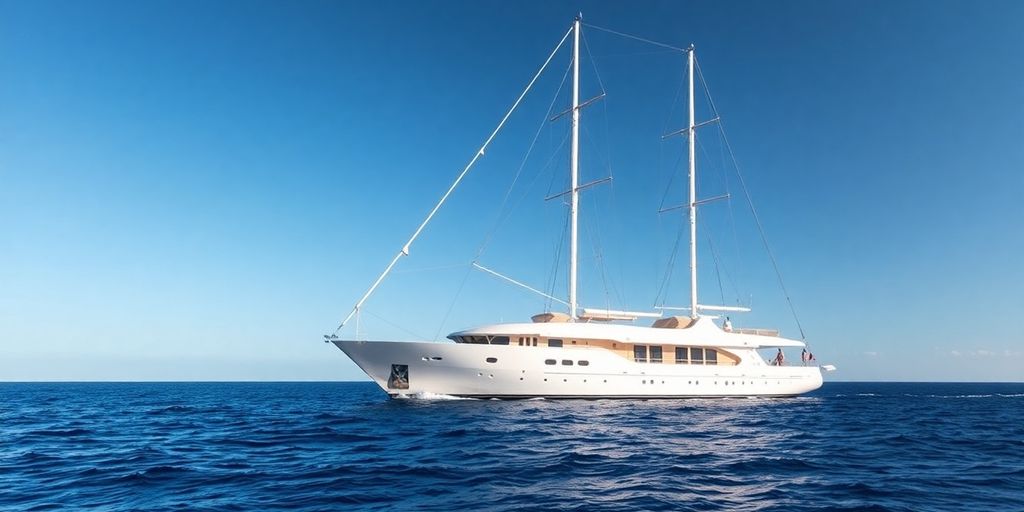 Athena yacht sailing on blue ocean waves