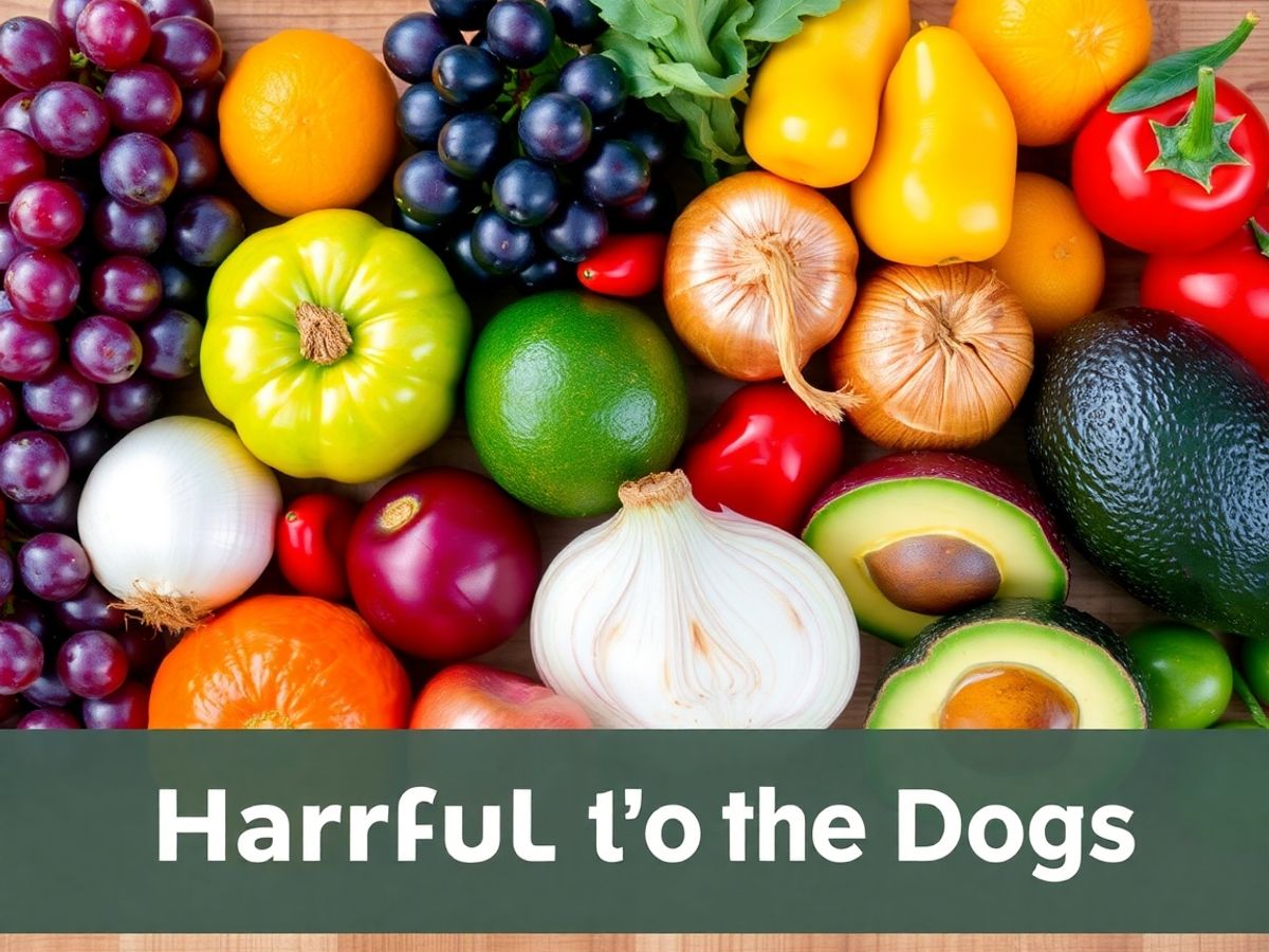 Fruits and vegetables that dogs should avoid.