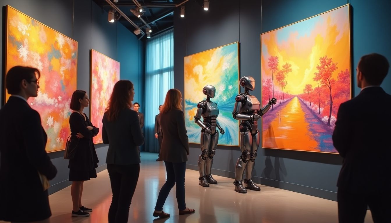 AI art auction with a robot creating paintings live.