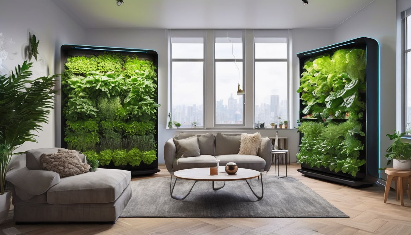 vertical hydroponic garden in a small urban apartment