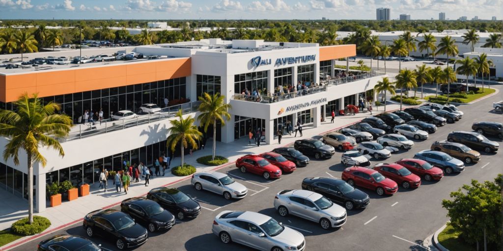 Aventura car rental service with happy customers.