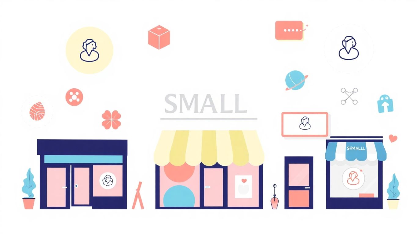 Illustrasjon av småbedrift brandingselementer