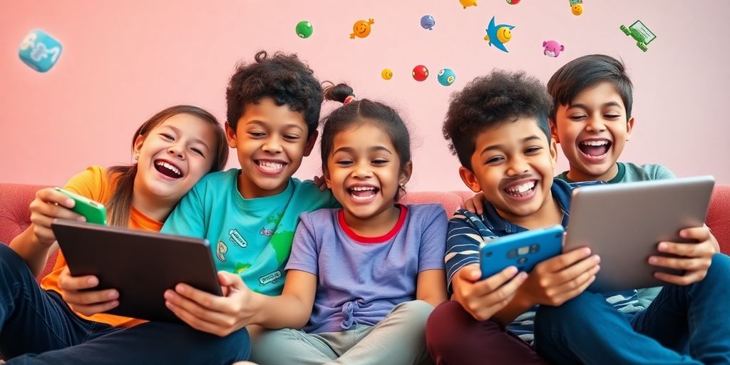 Joyful kids playing unblocked Poki games.