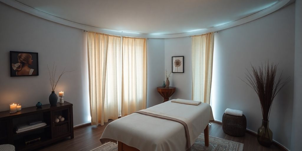 Esenyurt'ta rahatlatıcı masaj odası görüntüsü.