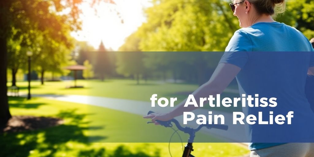 Person exercising outdoors to relieve arthritis pain.
