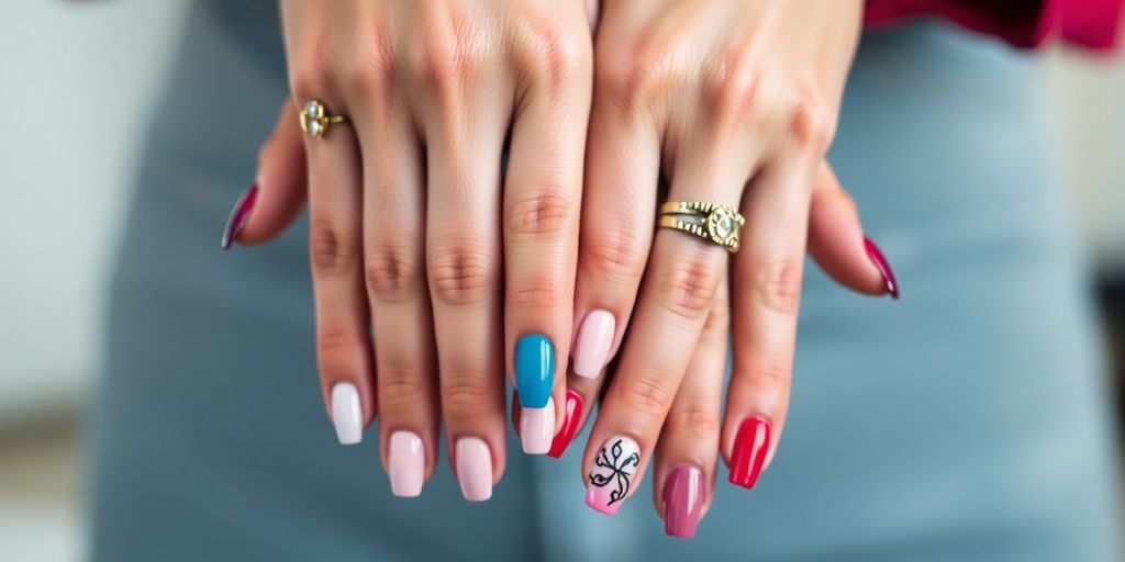 Unhas estilizadas inspiradas em Harry Styles.