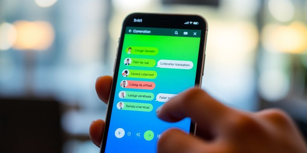Imagem de um smartphone com aplicativo de tradução.
