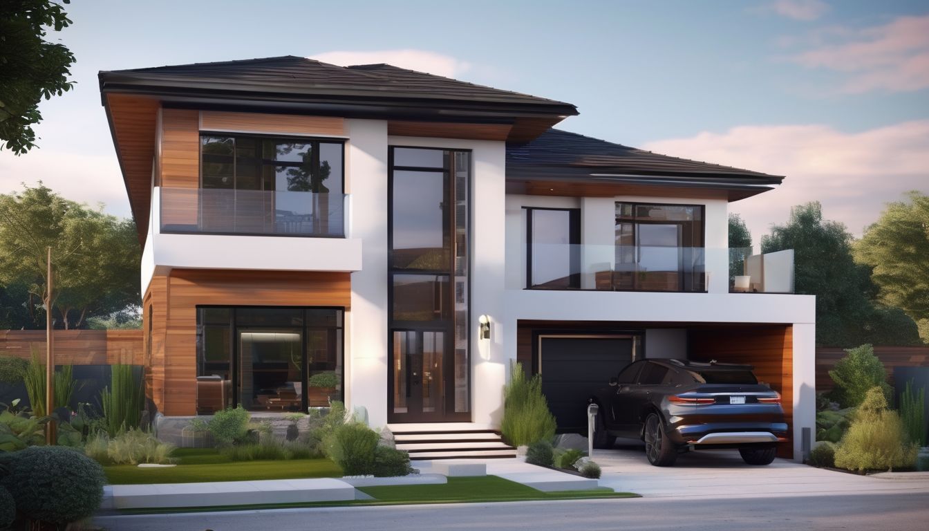 modern house with renovated outdoor space and office area