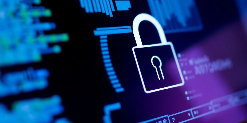 Digital lock illustrating data security and privacy protection.