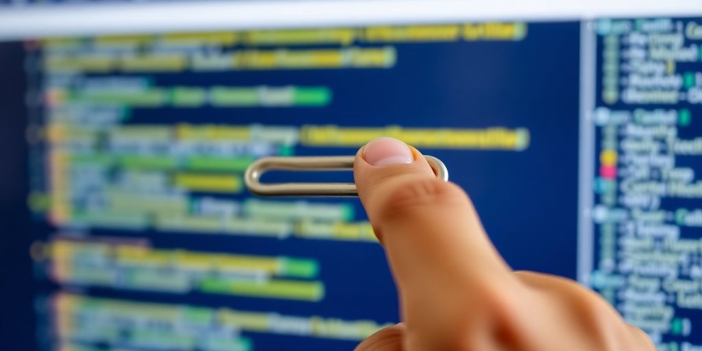 Hand clicking a hyperlink on a computer screen.